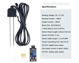 Soil Moisture Hygrometer Detection Humidity Sensor Module Corrosion Resistance Probe DC 3.3-12V for Arduino